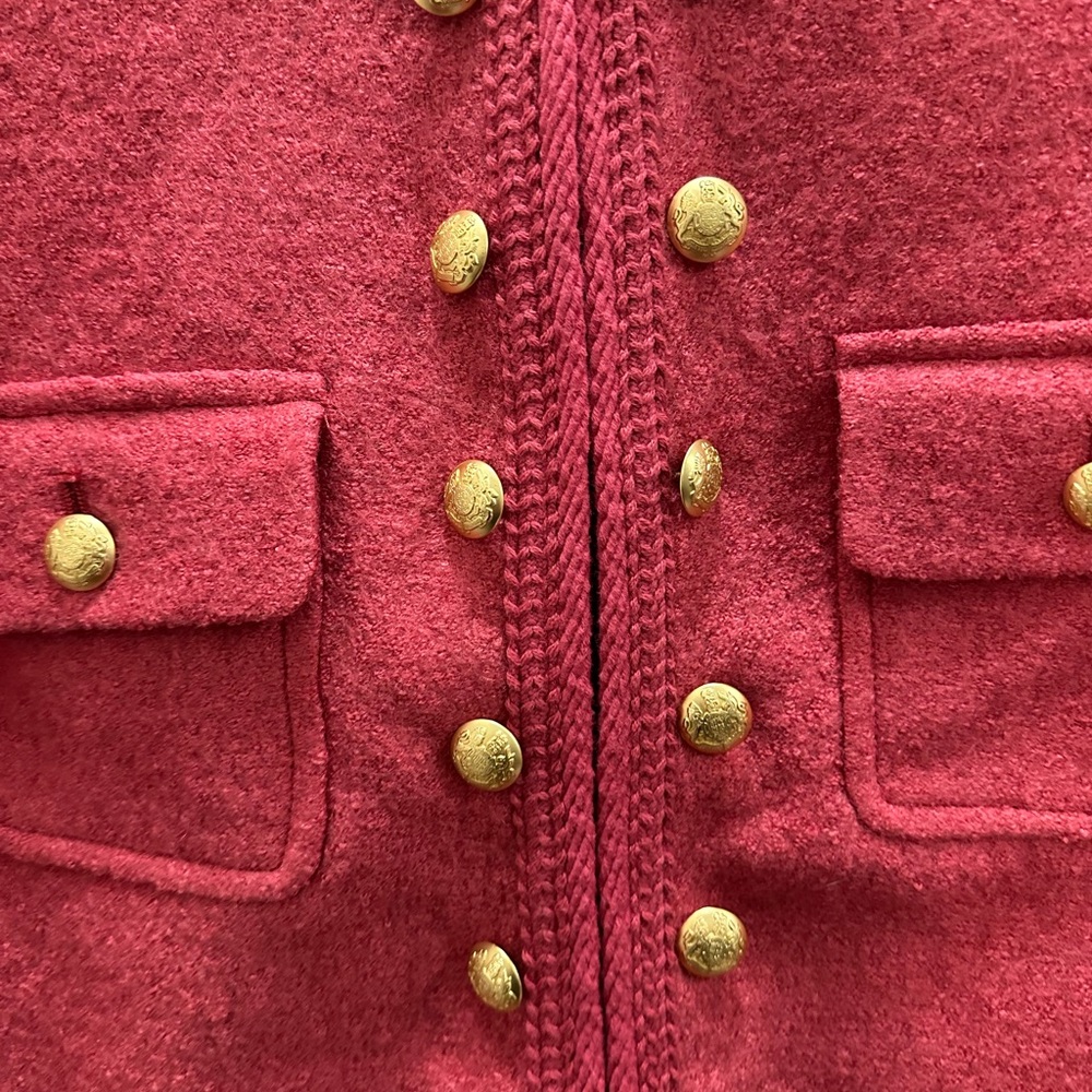 Talbots soft pink Button-Accent military style crop jacket 16 - Picture 3 of 6